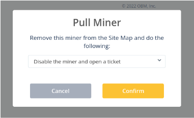 Disable the Miner and Open a Ticket